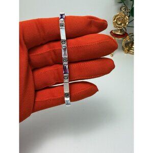 Elegant Sterling Silver Le Vieux Mother of Pearl CZ Bracelet NWOT Size 7"